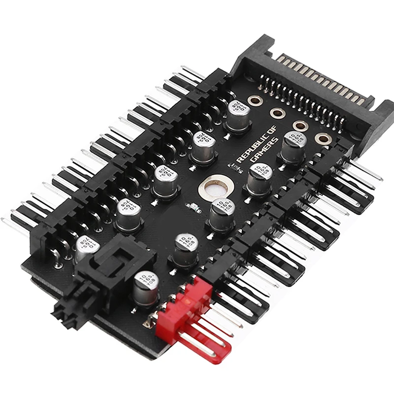 Cooler Fan Hub Pwm Splitter Fornecimento de Extensão Soquete Concentrador a 10 12v Pin pc - Imagem 4