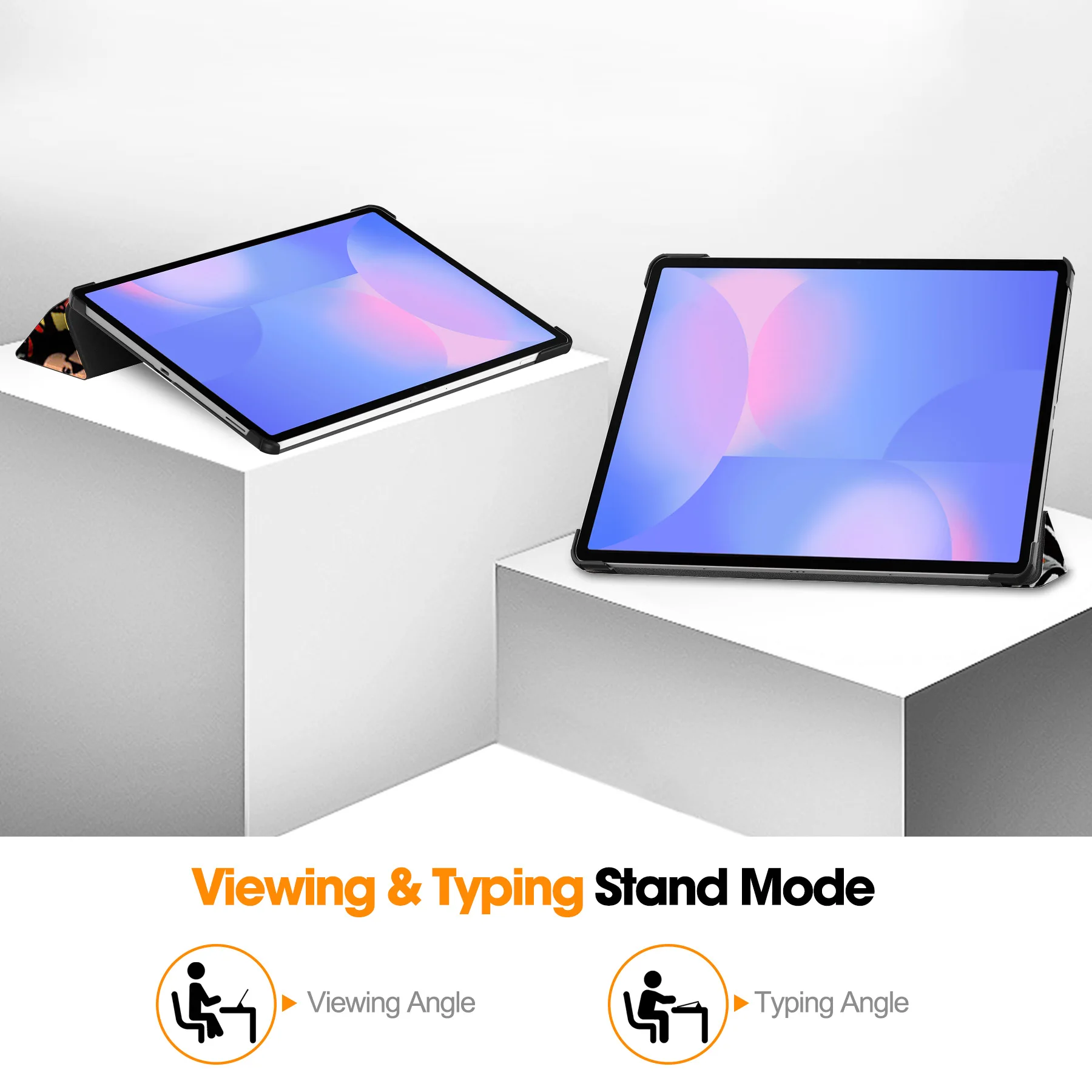 Premium Tri-Fold Stand Smart Leather Tablet Case - 13.1 Inch