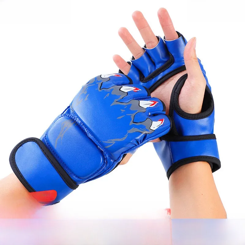 Boxing Gloves Half-finger Adult Sanda Training MMA Fighting UFC Muay Thai Fighting Sandbag Men's and Women's Boxing ...