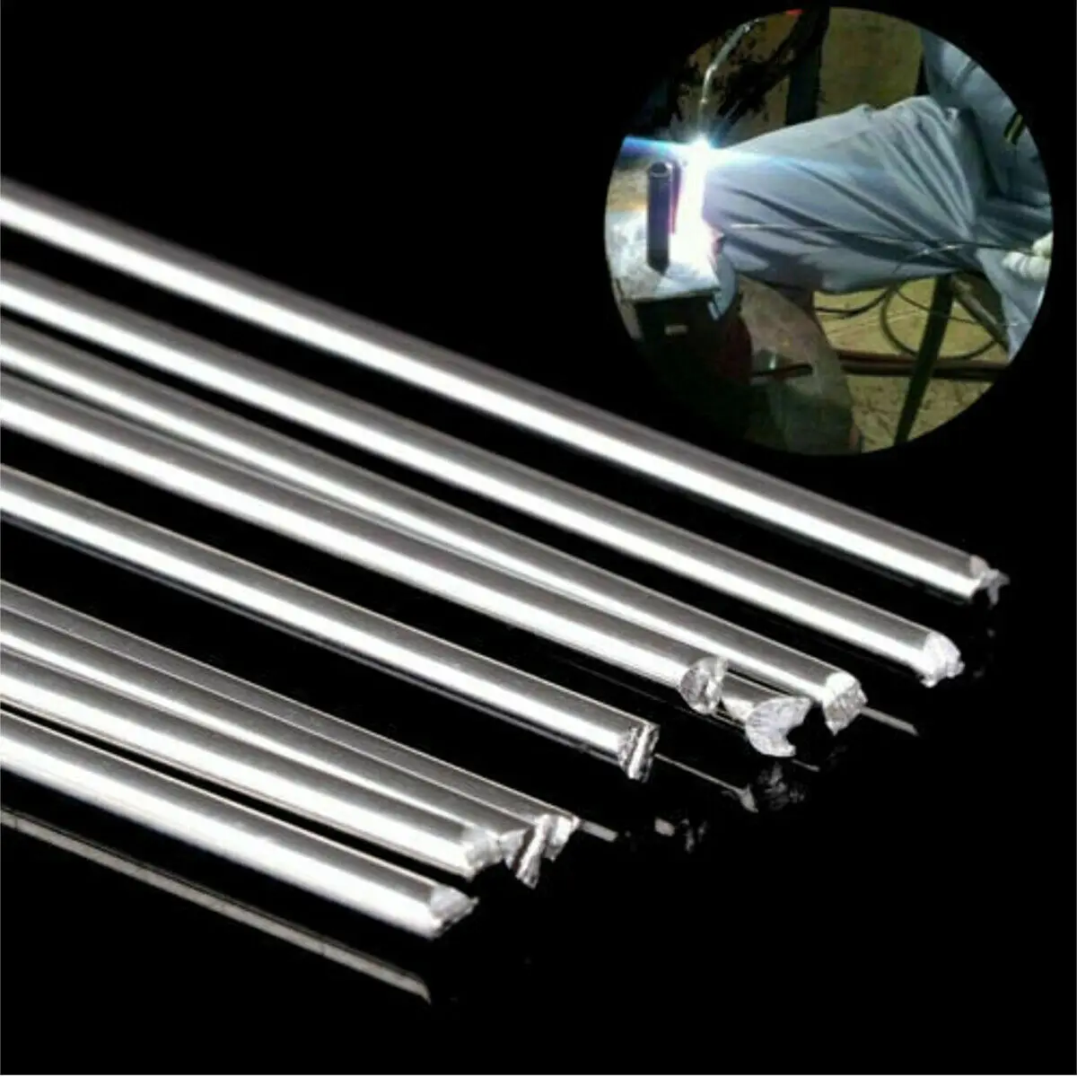 

20pcs 33cm / 2.0/1.6mm Solid Solution Flux Cored Electrode Aluminum Wire Brazing Welding Rods Welding Equipment Soldering Supply