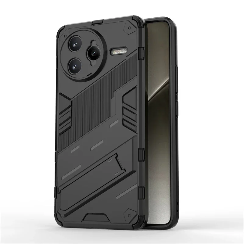 Luxury Anti-Drop Shockproof Armor Phone Holder Case with Full Protective Hard Back Cover