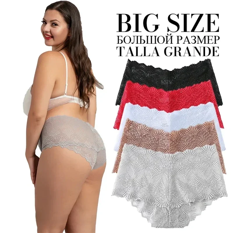 

3PCS Women's Sexy Lingerie Panties Set Solid Color High-Waist Lace Underwear Transparent Briefs Intimate Comfort Lady Underpants