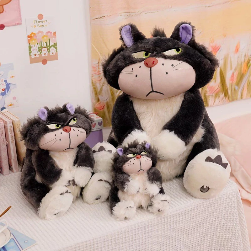 15-65cmGenuine Disney Kawaii Cartoon Plush Doll Lucifer Cat Cinderella's Cat Plush Toy Animal Pillow Toy Birthday Gifts for Kids