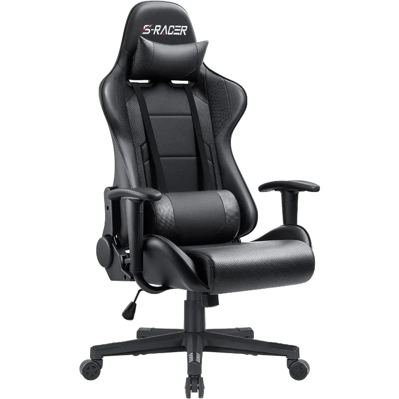 Gaming Chair Racing Computer Chair Office Desk Chair Adjustable Swivel High Back Carbon Fiber Style Leather Executive Ergonomic