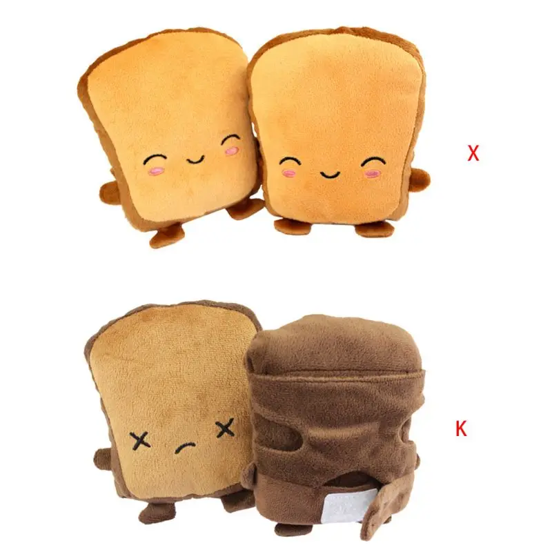 

Women Toast Bread Embroidery Face Hand Warmer USB Heating Half Finger Gloves Adjustable Winter Fingerless Mitens