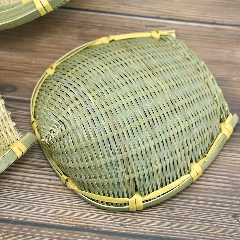 bamboo weaving basket Open bamboo sieve hand woven drying bamboo basket fruit and vegetable storage candy gift christmas basket 4