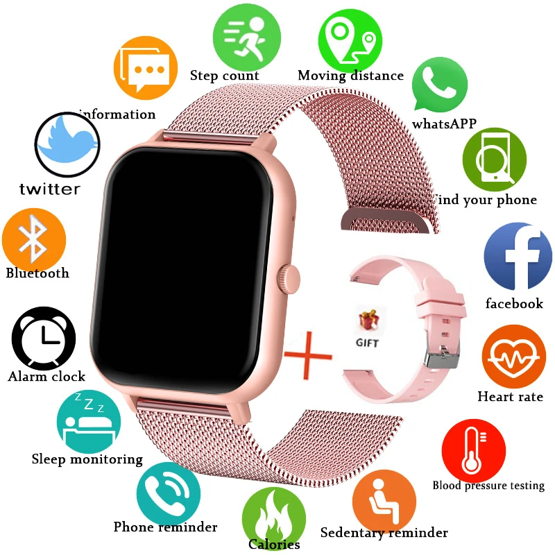 2024 New Smart Watch Women Bluetooth Call Watch Fitness Tracker Impermeabile Sport Smart Clock Fashion Ladies Men Smartwatch Donna