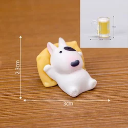 Adorable Relaxed Pose Bull Terrier Dashboard Figurine - Car Interior Ornament (1set)