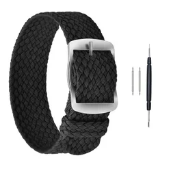 Premium Nylon Watch Strap - Universal Fit, Multiple Sizes Available - 22mm (Black)