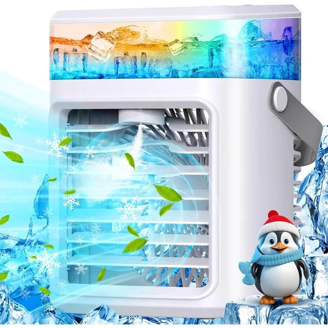 Portable Air Conditioners Fan, 4-IN-1 Rechargeable Evaporative Air Cooler Humidifier, 3-Speed Personal Mini Air Conditioner 1