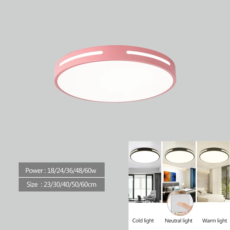 Modern Ultra-thin LED Ceiling Lights for Living Room Bedroom Led Lamp Round Remote Dimmable Macaron Colors Lighting recessed ceiling Ceiling Lights