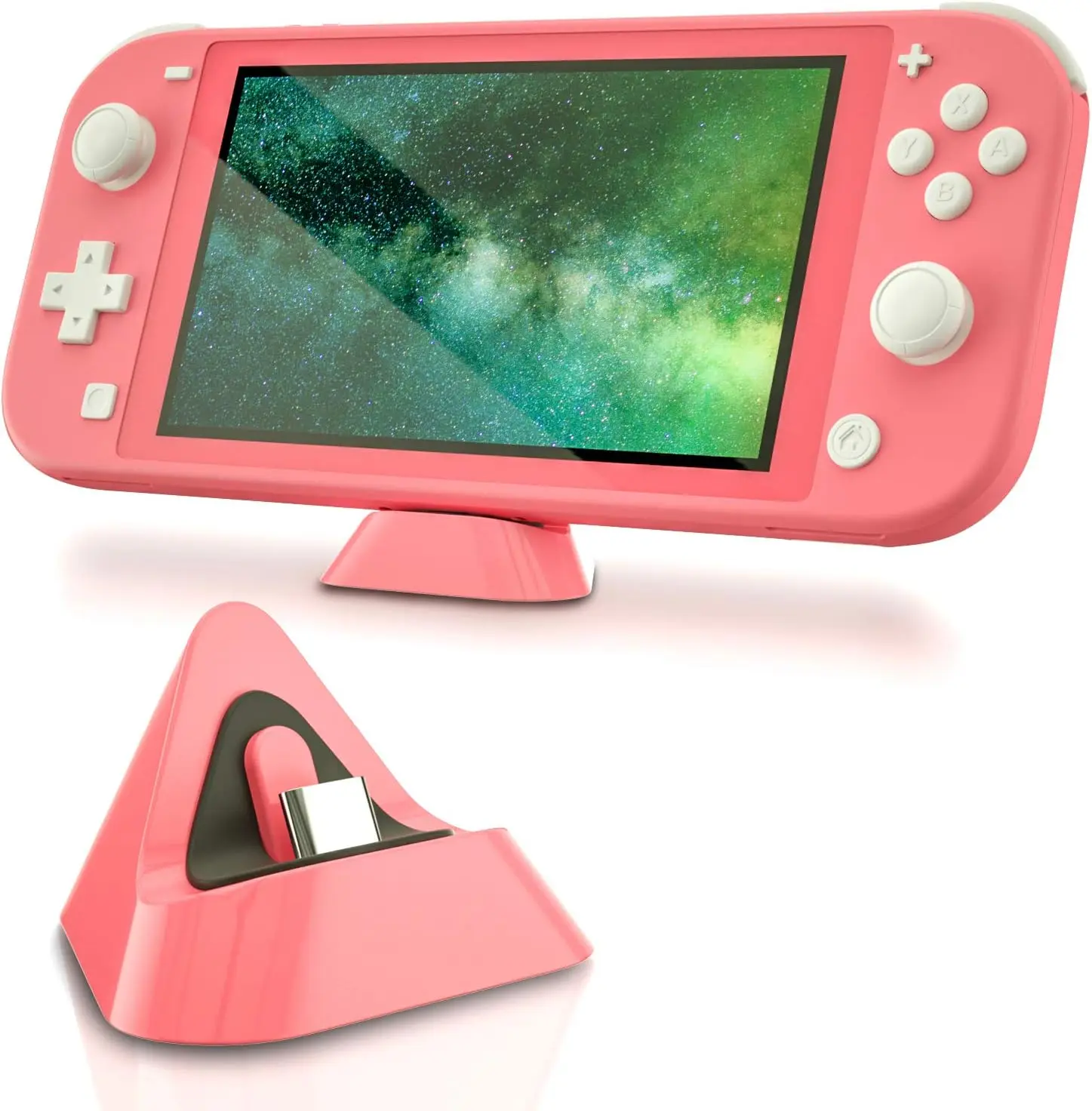 Маленькая зарядная док-станция для Nintendo Switch Lite, мини док-станция для Nintendo Switch Lite, розовая Милая зарядная подставка для переключателя