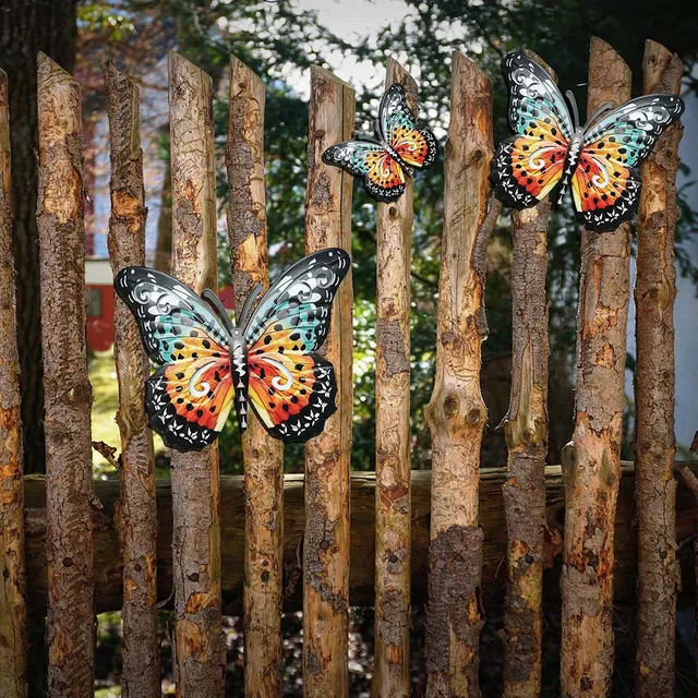 Fém Pillangó Fali Művészet Függő Pillangók Vasművészeti Falkert Yak Park Kültéri Kézműves Dekoráció Vas - Image 3