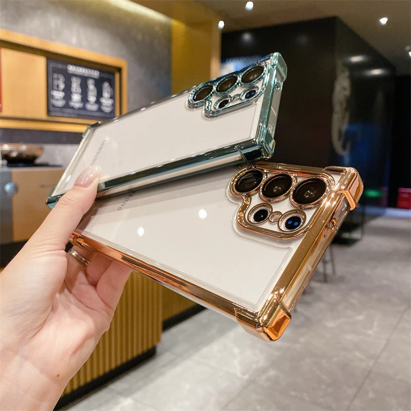 Luxury Transparent Plating Frame Phone Case - Premium Protective Cover