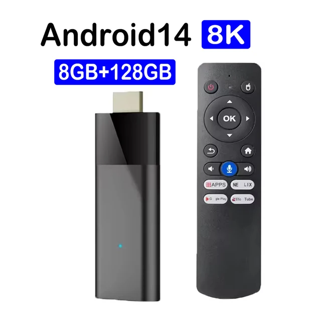 Very Fast Smart TV Stick Q12 Android14 8K Set Top Box Allwinner H313 Google Assistant Dual Wifi 5G 8GB128GB Netflix Media Player