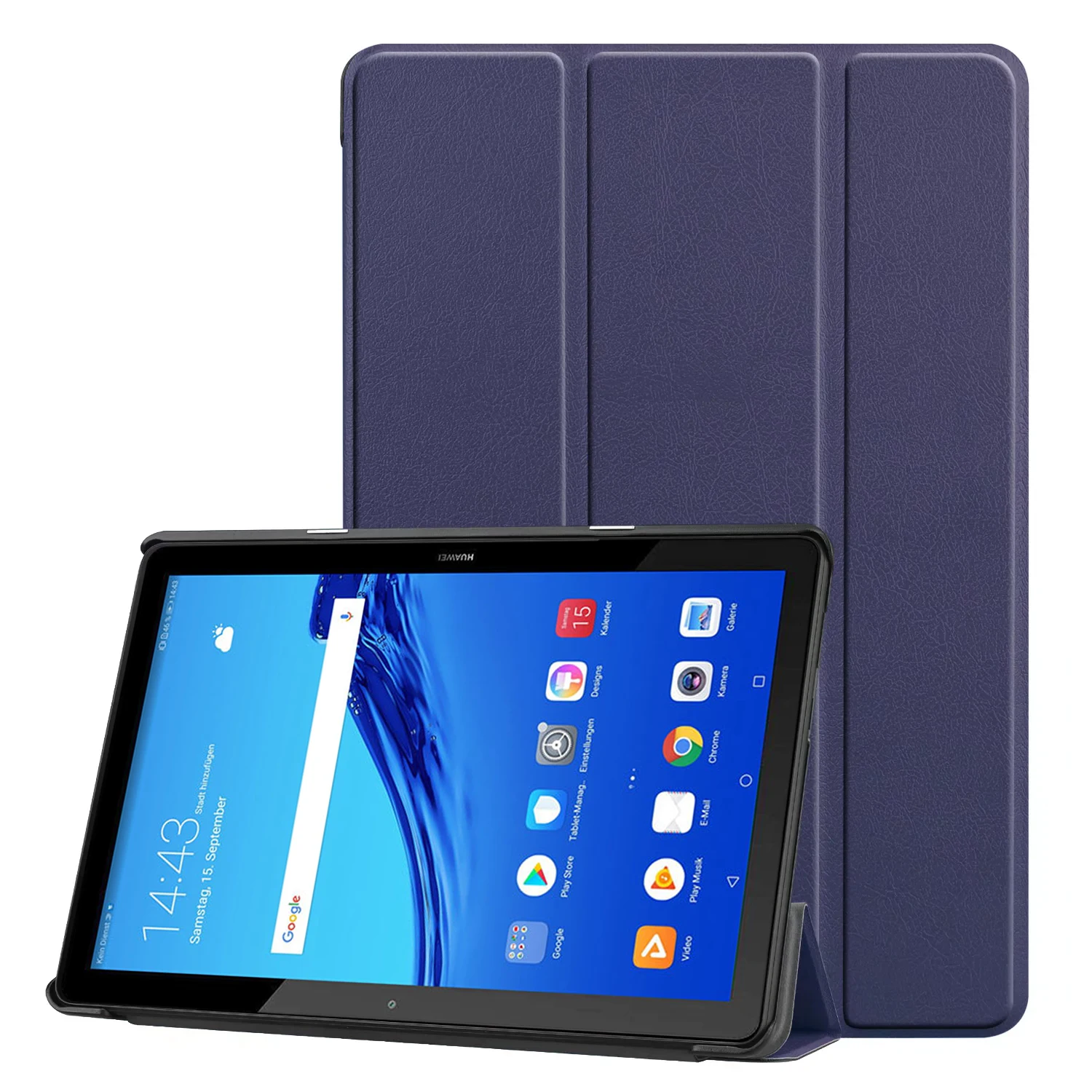 Trifold Magnetic Leather Hard Cover