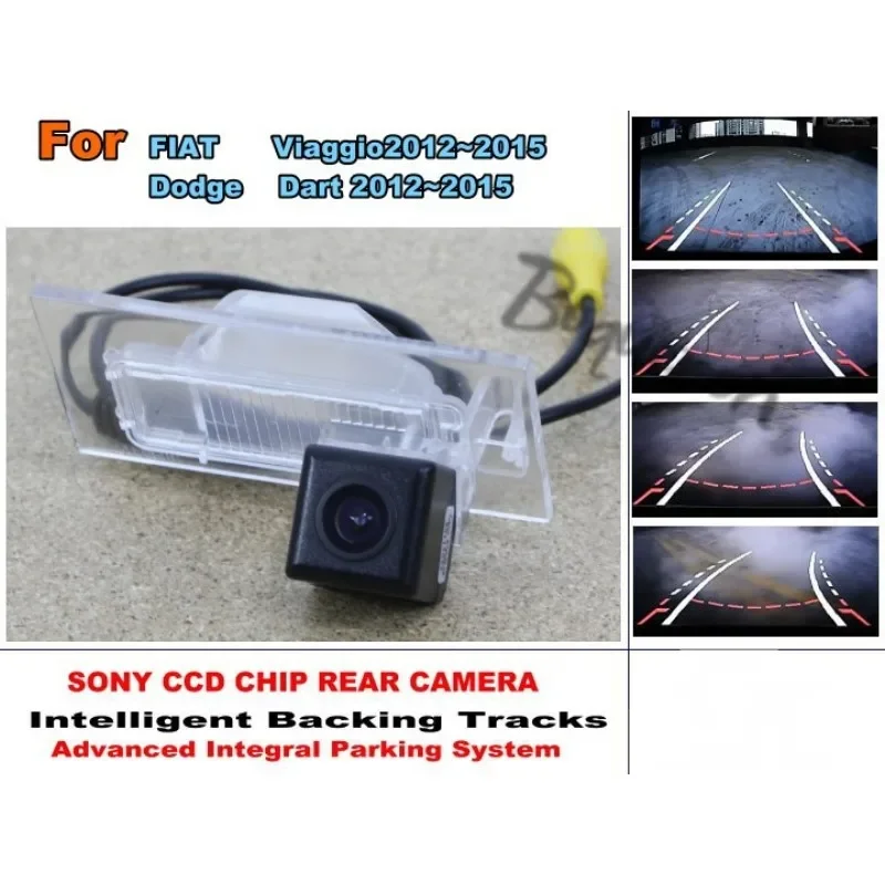 

Для FIAT Viaggio для Dodge Дротика 2012 ~ 2015 смарт-камера с чипом/HD CCD интеллектуальная динамическая парковочная камера заднего вида для автомобиля