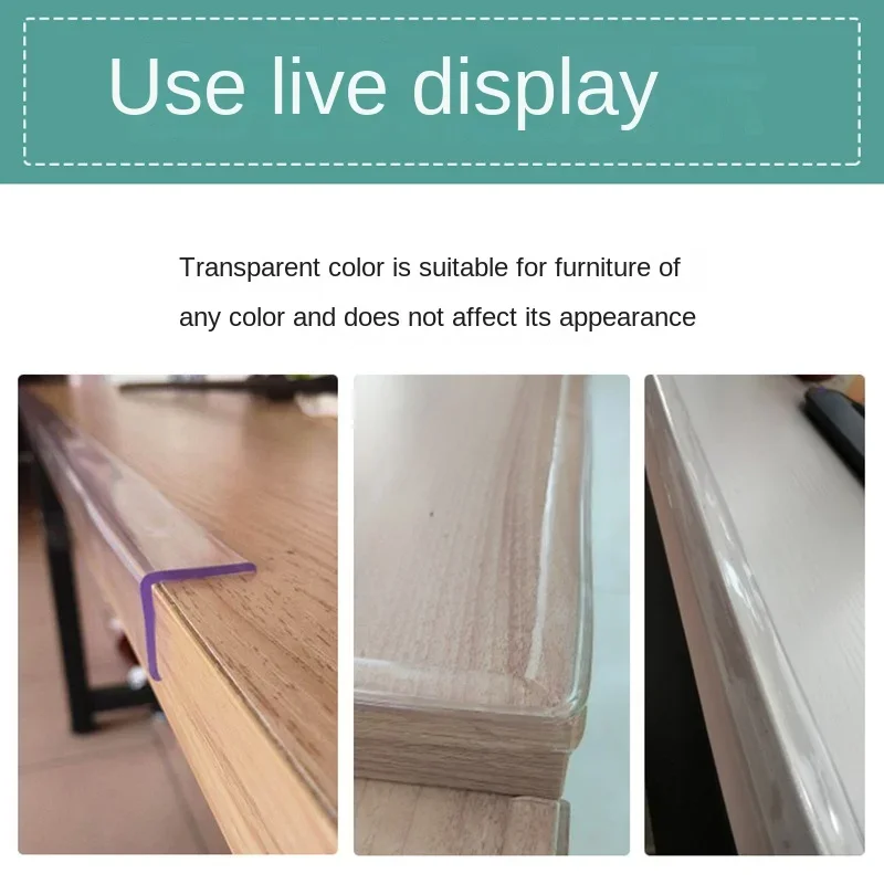 Infant Baby Safety Corner Protection Strip Guards 1/2/3m Transparent Table Edge Furniture Corner Protectors Soft PVC Bumper silicone table corner protector table corner protector table edge protector furniture anti collision strip