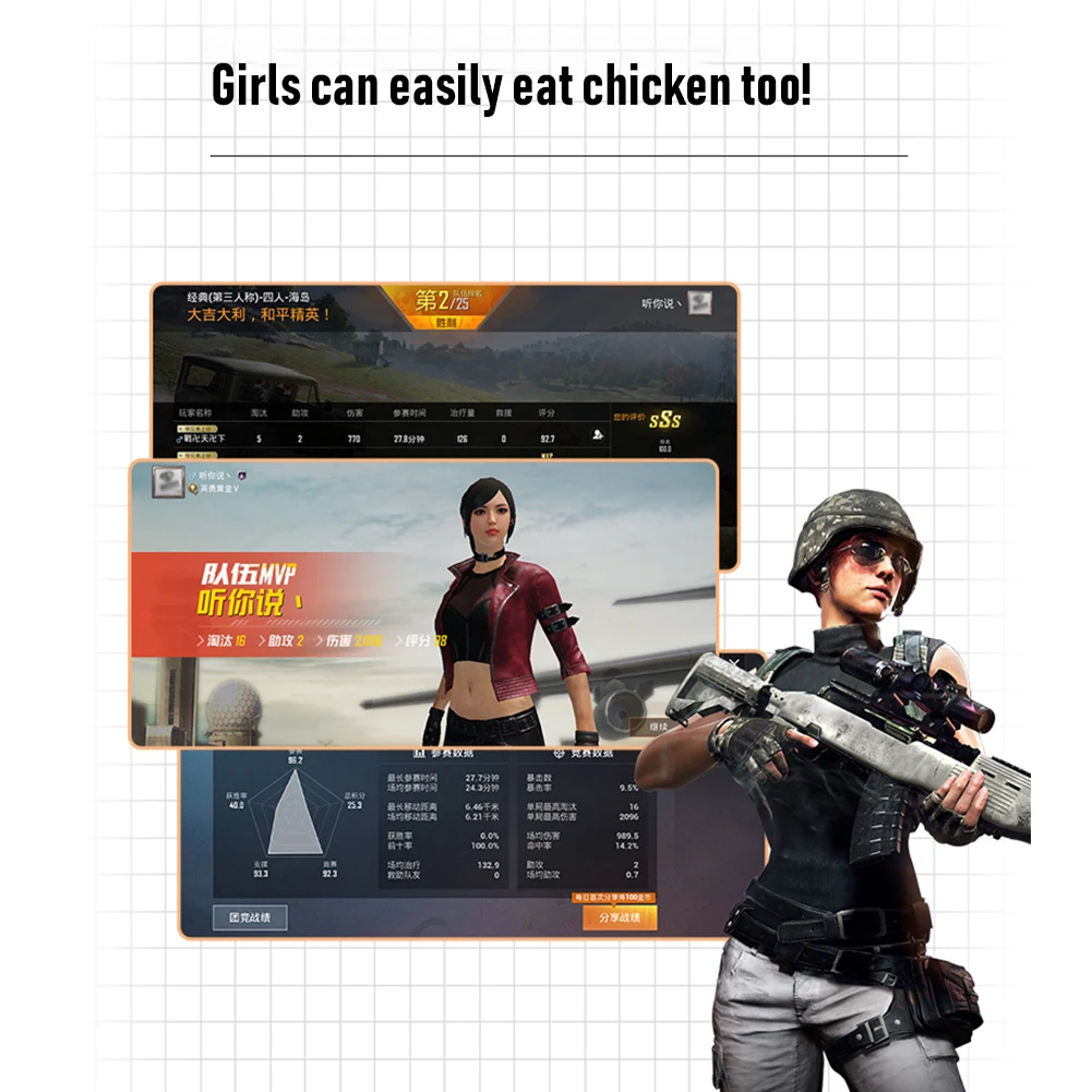 1쌍의 PUBG 모바일 폰 게임 트리거 컨트롤러 조이스틱(4-13mm 두께용)