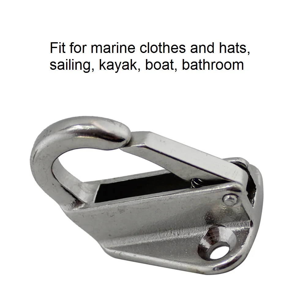 5PCS Closed Spring Clip Fending Hook Marine Boat Fender Hook Marine Stainless Steel 316 Boat Hardware