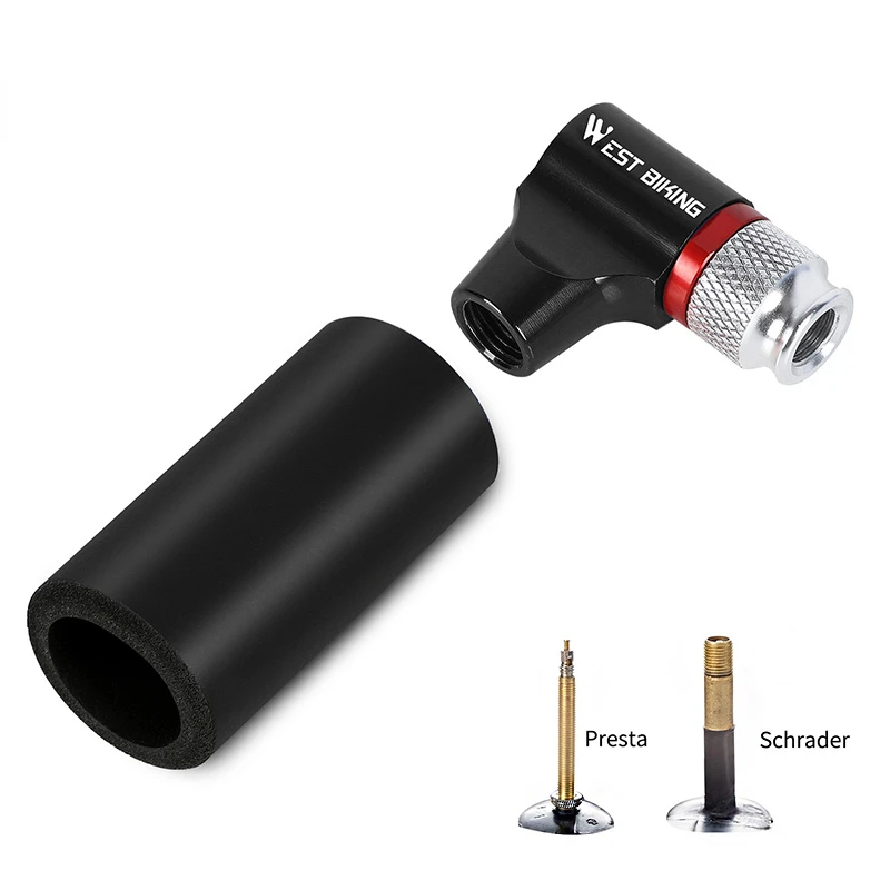 

Portable CO2 Pump Aluminum Alloy Bicycle Pump Inflator For Schrader Presta Adapter Safety Automatic Mini Hand Pump DROPSHIPPING