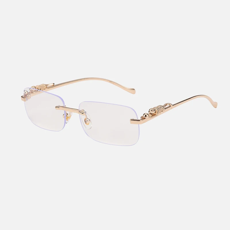 Schutzbrille 2 stücke Mode Frauen Randlose Metall Quadrat Sonnenbrille Outdoor Casual Sonnenbrille Bunte Objektiv Shades UV400 – Detail 16