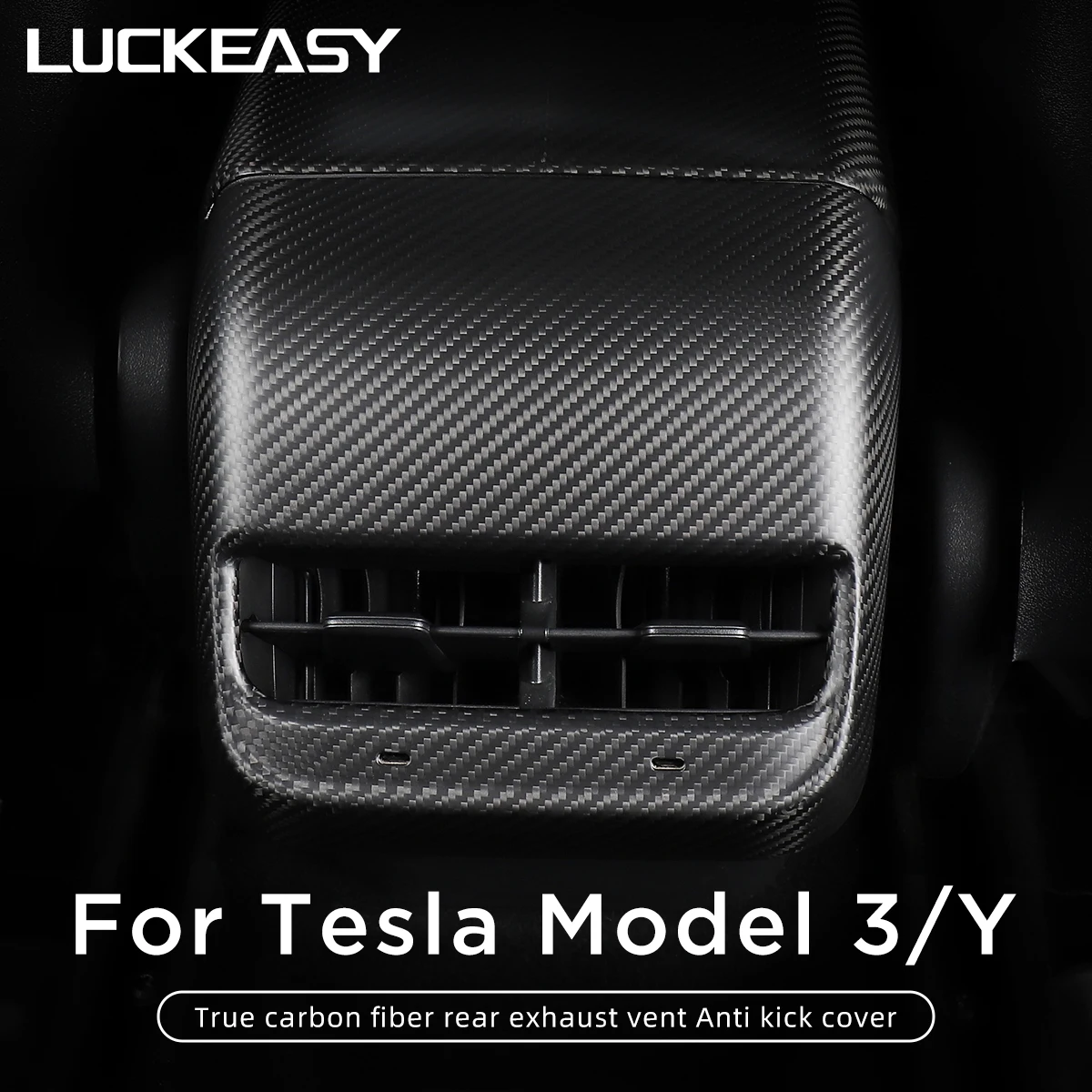 

For Tesla Model3 Y 2017-2022 3K240G Rear Armrest Box Air Outlet Rear Cover Model 3 Carbon Fiber Rear Air Outlet Decorative Cover