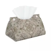 Custom Vintage Rhinestone Pearl Tissue Box Holder Rectangular Crystals Diamonds PU Leather Facial Tissue Box Cover for Office 1