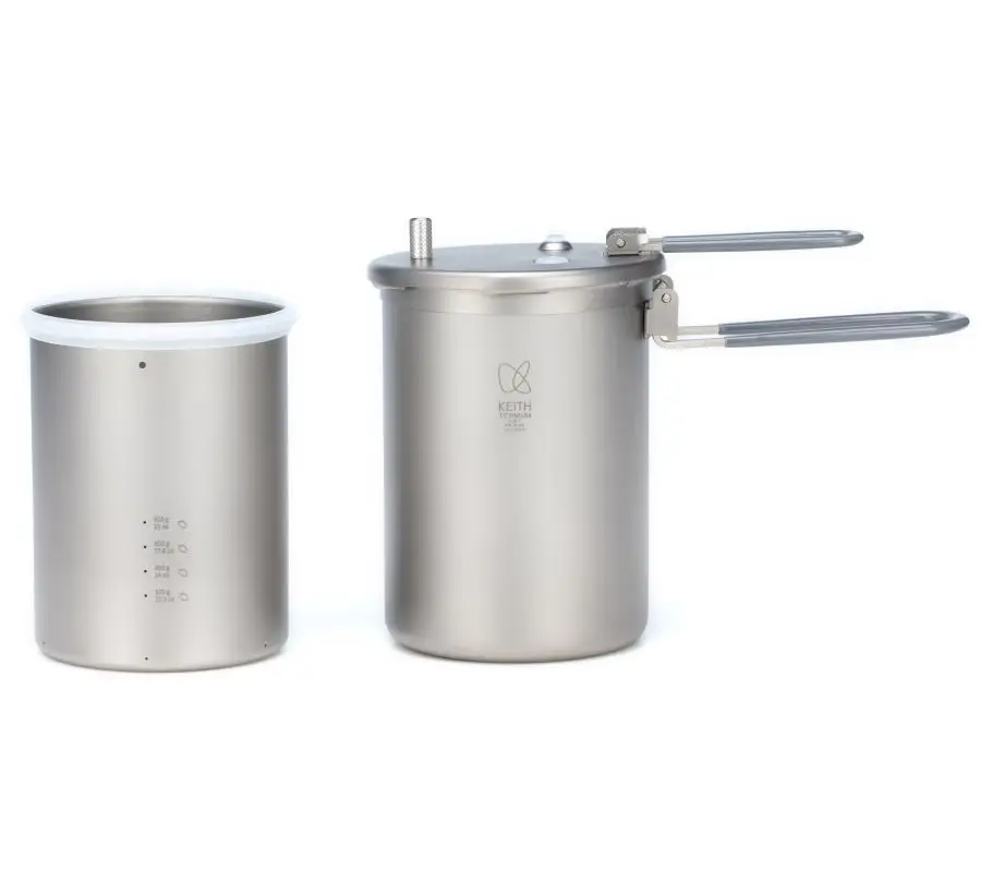 KEITH Titanium Ti6302 High-Altitude (Mountain) Pressure Cooker Camping Hiking Tableware 6