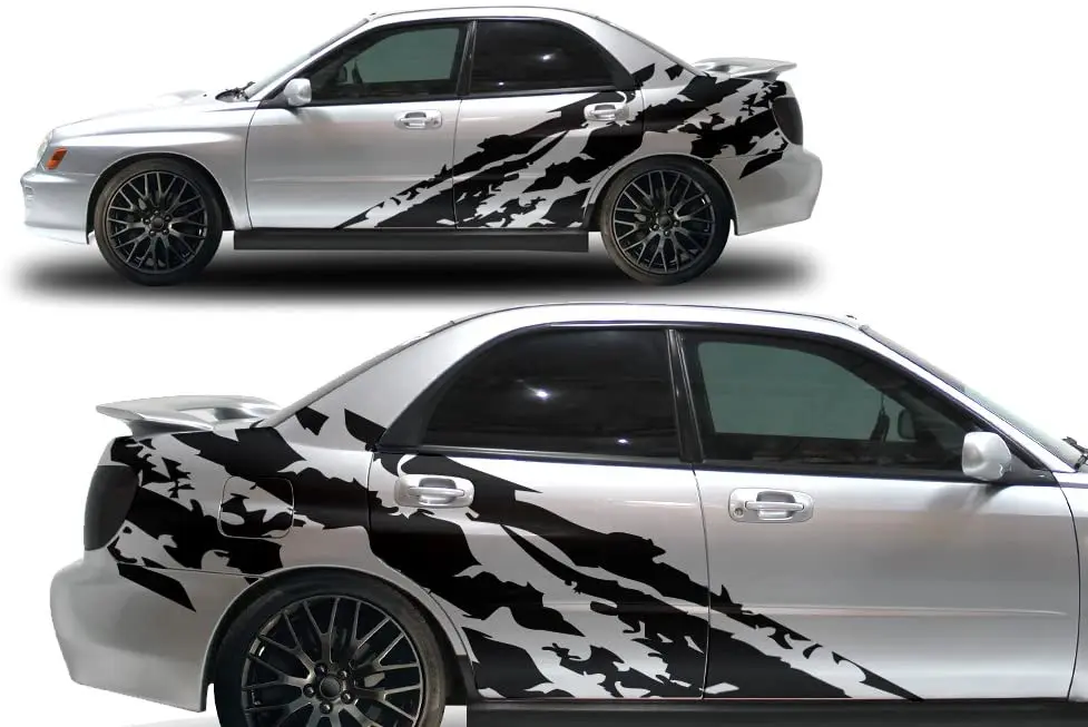 Factory Crafts Shred Side Graphics Kit 3M Vinyl Decal Wrap Compatible with Subaru  Impreza WRX STI 20022007 Matte Black - AliExpress