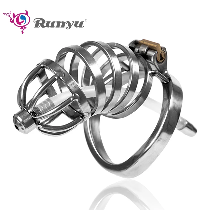 Penis Chastity Cage Runyu Stainless Steel Metal Urethra Chastity Lock