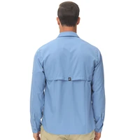 Chemises de pêche à manches longues UPF 50+ pour hommes Protection solaire Chemise de travail de randonnée respirante Chemise boutonnée décontractée avec poche zippée 2