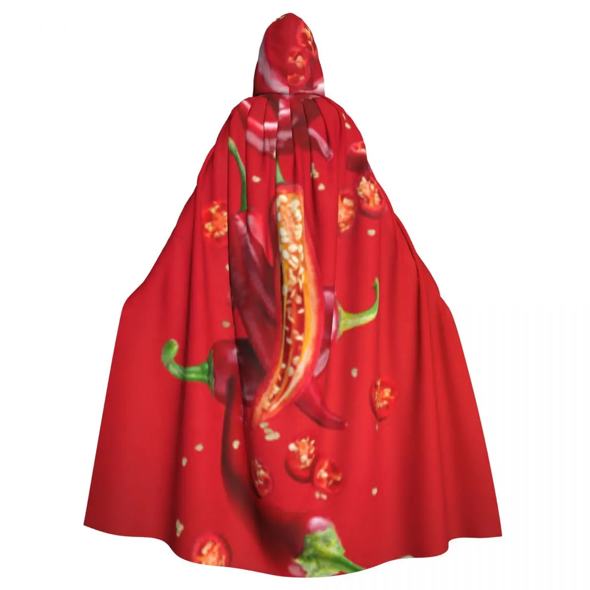 

Adult Vampire Cape Hooded Robe Fresh Chilli Peppers Halloween Cloak Full Length Cosplay