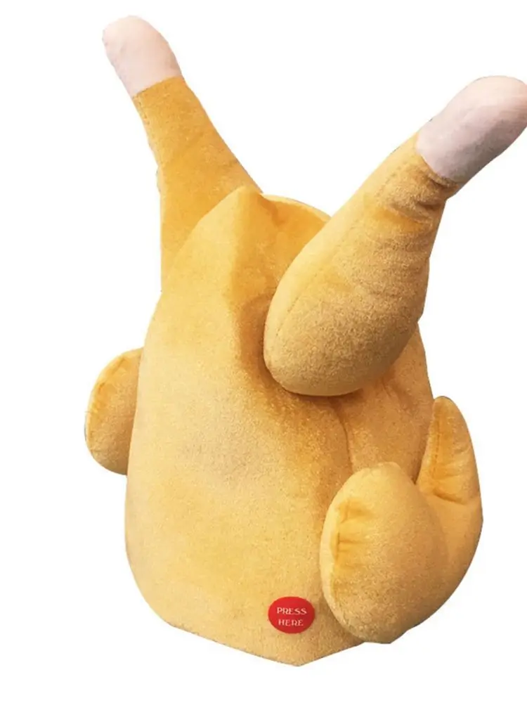 Funny Adult Hat Roasted Turkeys Hat Can/Can't Move Chicken Leg Short Plush Party Holiday Costume For Halloween Christmas