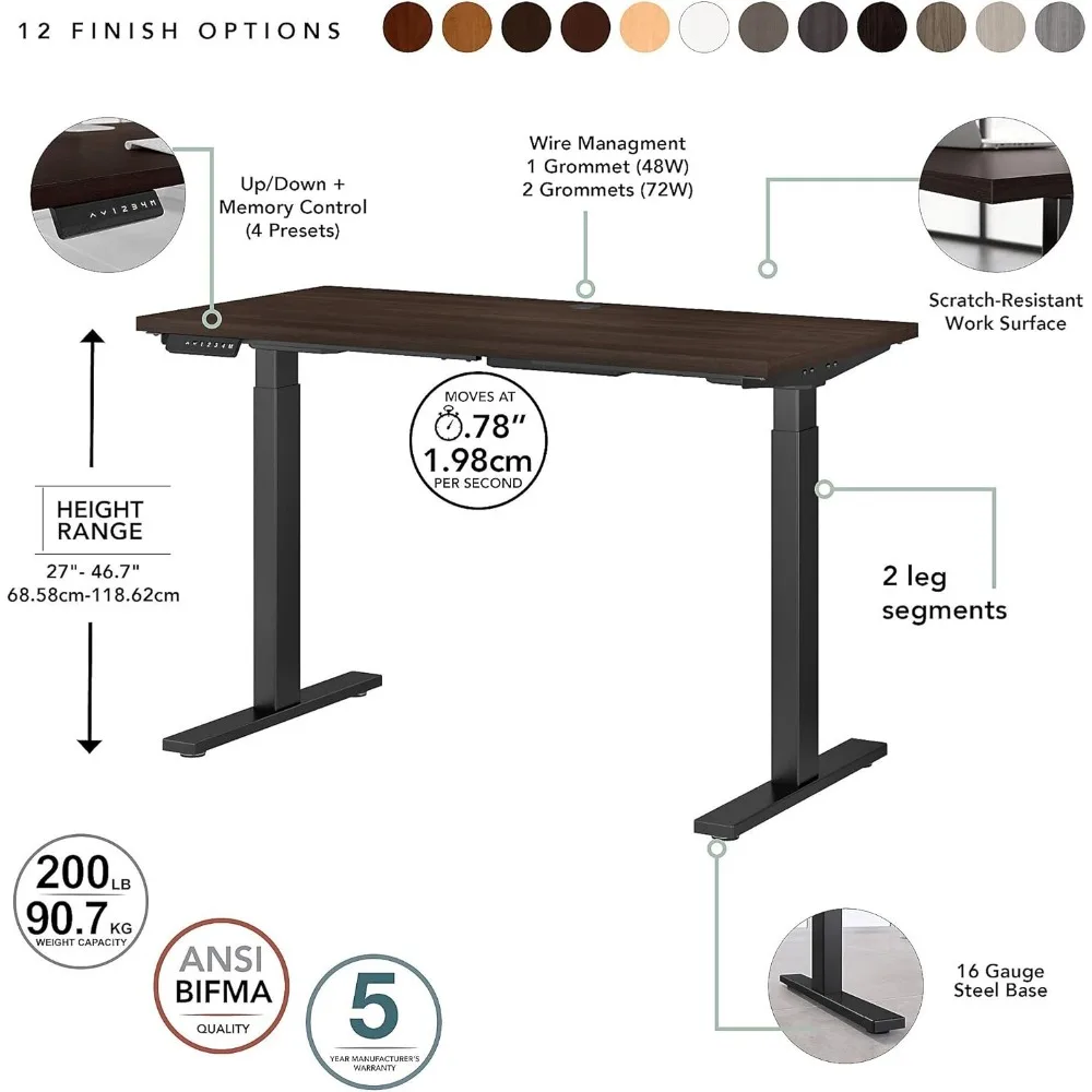 72-inch Electric Height Adjustable Standing Desk, Ergonomic Sit-Stand Computer Table for Home Computer Desk 4