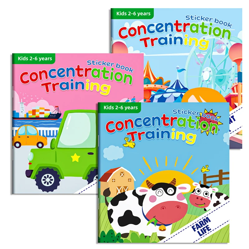 

Children's Reusable Stickers Books Cartoon Stationery Stickers for Kids Early Education Cartoon Cute Stickers for Children Gift