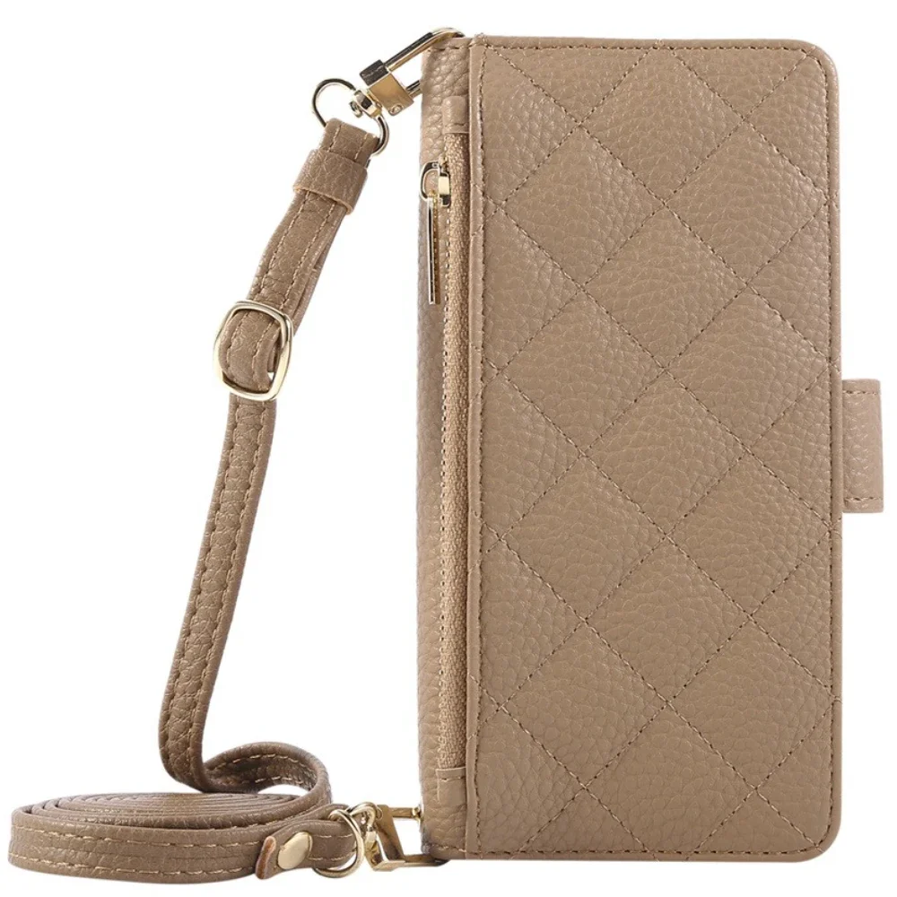 Elegant Mirror Wallet Crossbody Phone Case with Card Holder & Leather Strap