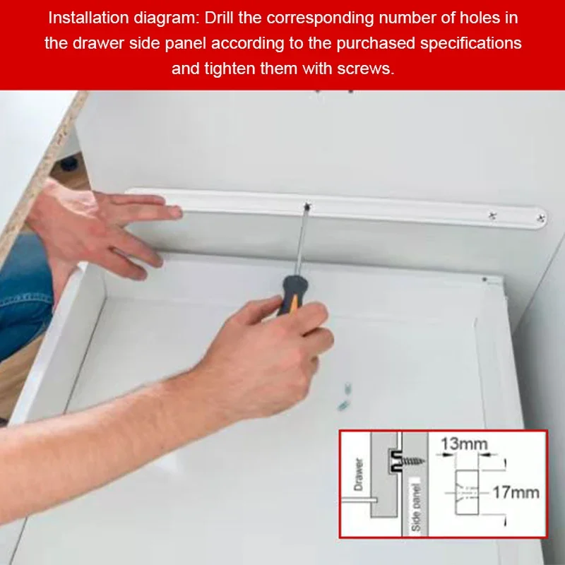 2PCS/Lot Slide Rail Smooth Slide Extension Drawer Runner White Plastic Runners Drawer Slides Manufacturer Runner