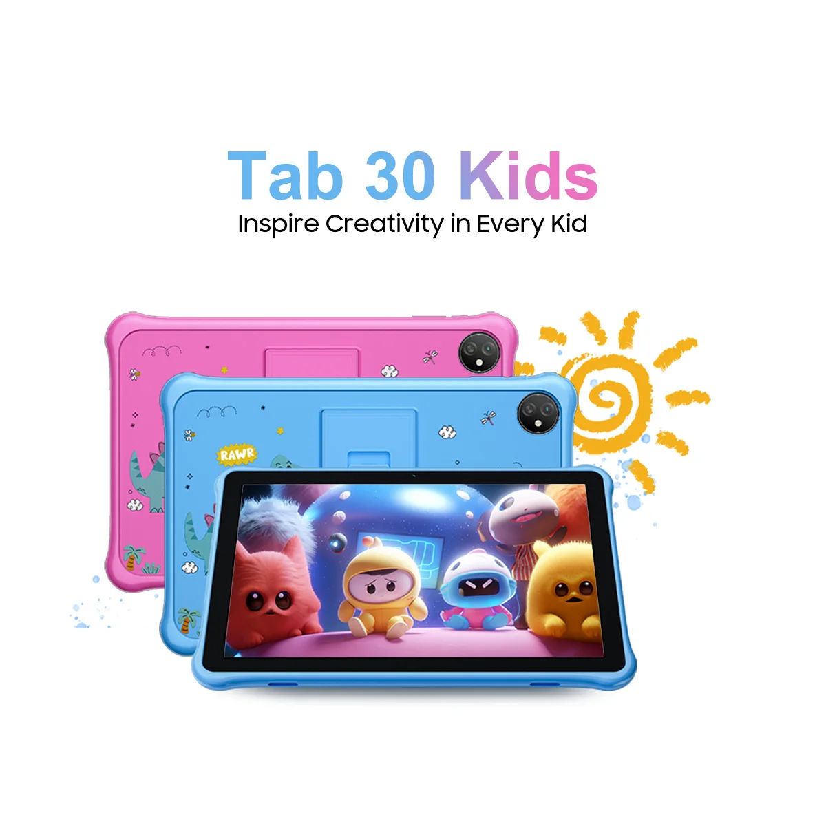 Blackview Tab 30 Kids Tablet Pc 10.1 ''Display Hd 6Gb(2 + 4) 64Gb 5100Mah Batteria A133P Quad Core Doppio Altoparlante Android 13 Tablet