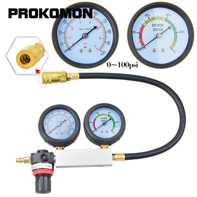 Prokomon Kompression manometer Druck Tester Werkzeug Motor Kompression  zylinder Druck Leck Tester Vakuum Druck Tester - AliExpress