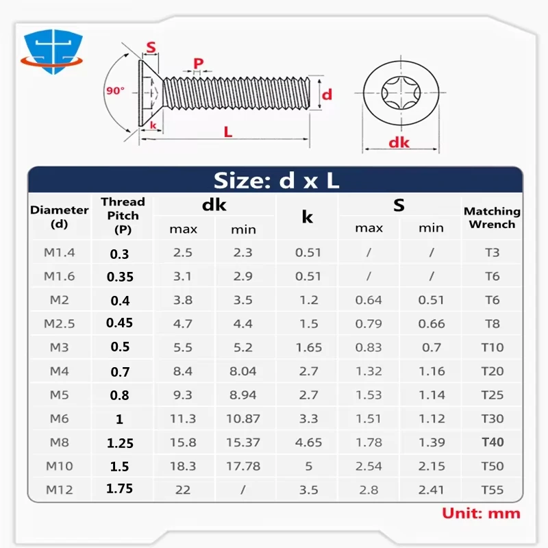 Msx Metal Gear Viti Torx Svasate A2 Inox - Misure M4, M5, M6, Acciaio Inossidabile, Testa A Stella, Per Interni Ed Esterni Bulloni A Brugola M4 M5 M6 - Foto 13