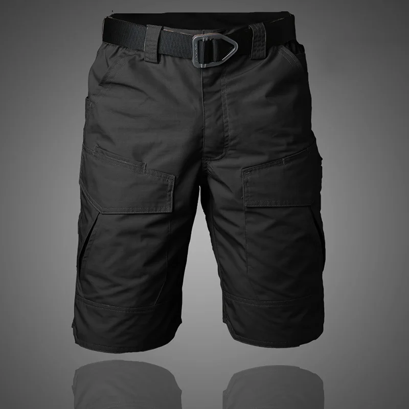 TopFight Summer Thin Tactical Pants for Men Quick Drying Camouflage Shorts Multiple Pockets Waterproof Outdoor Work Clothes