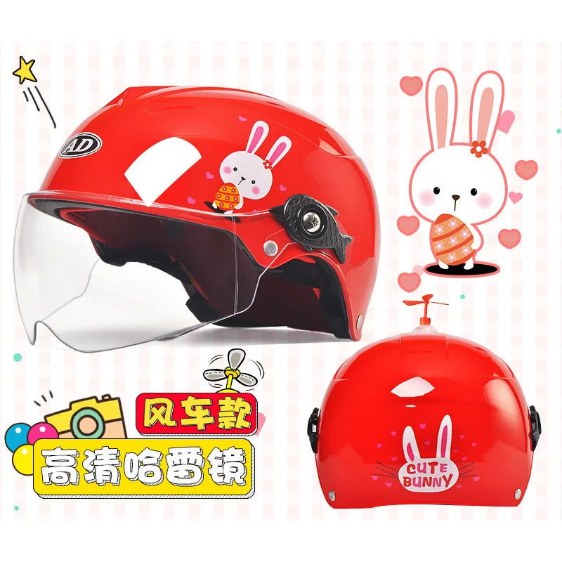 

AD Children's Helmet Boy's Winter Warm Keeping Girl's Battery Electric Car Baby's Half Helmet Four Season Helmet Riding Helmet