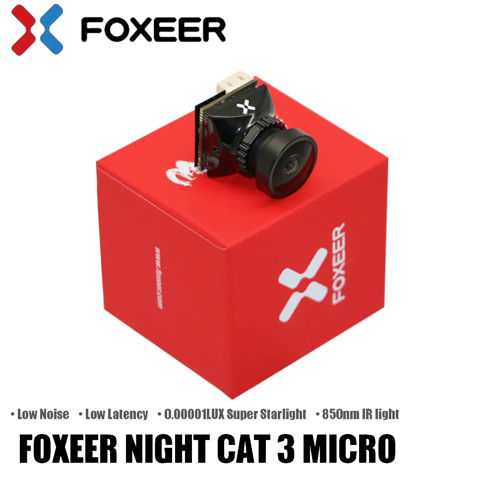 Foxeer Micro Night Cat 3 1200TVL 0.00001lux IR Sensitive Night Vision Camera 850nm IR Light FPV Camera For Mark Apex FPV Drone