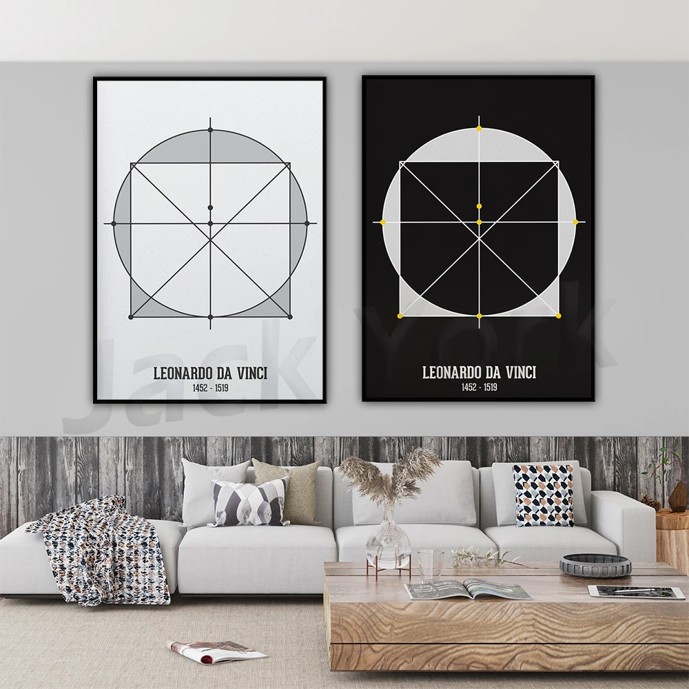

Leonardo Da Vinci Poster, Da Vinci Minimalist Wall Art, Famous Scientists Print, Gift for Artists
