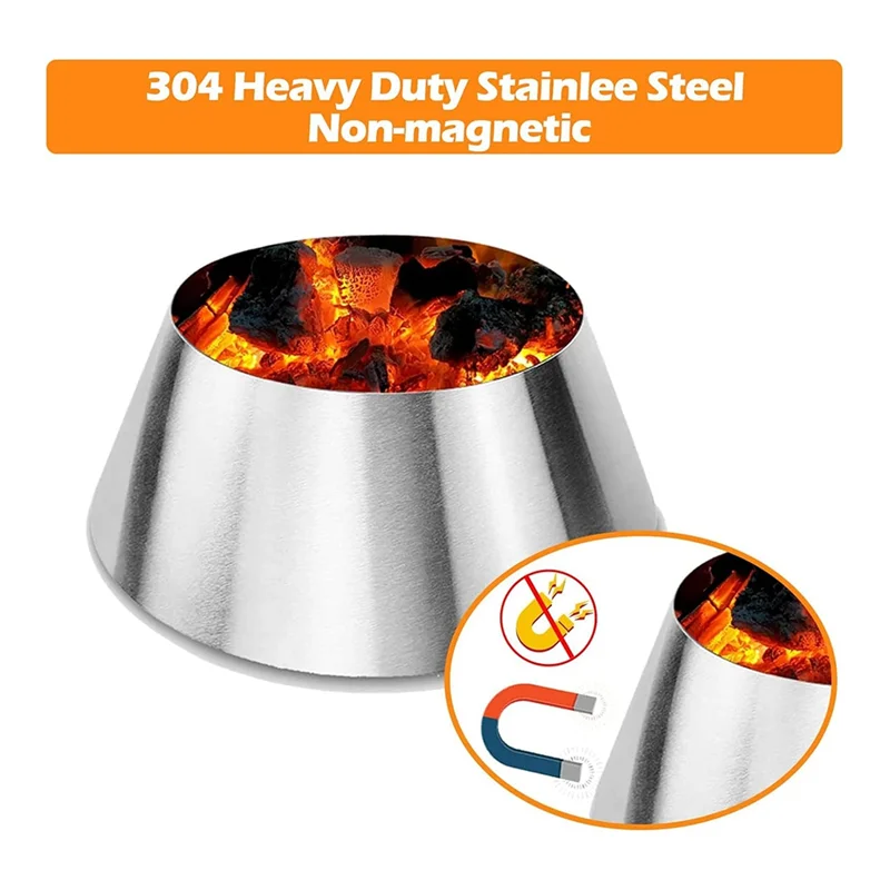 Hot Selling-Charcoal Heat Deflector,Stainless Steel BBQ Whirlpool For Weber Kettle Slow And Sear Grill Accessories-Cone Shape,