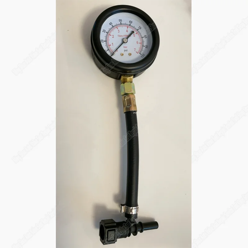 Testeur de pression de pompe d'injection de carburant à connexion rapide,  manomètre avec Valve 0-100PSI 6.3/ 7.89/ 9.49 - AliExpress