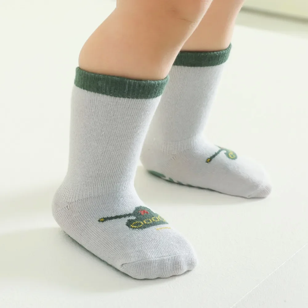 Autumn Spring Korean Baby Anti-slip Sport Thermal Floor Socks Children Cute Cartoon Transport Home High Long Slippers Stockings