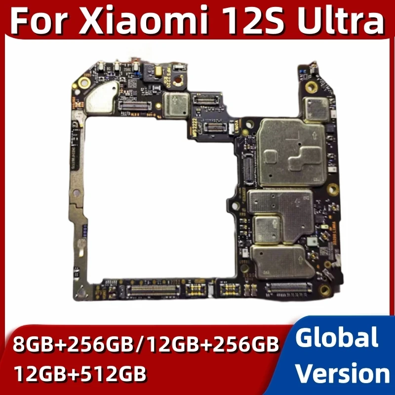 

Motherboard PCB Module for Xiaomi 12S Ultra, 256GB 512GB ROM, Original Mainboard, Unlocked Logic Board with Global Frimware