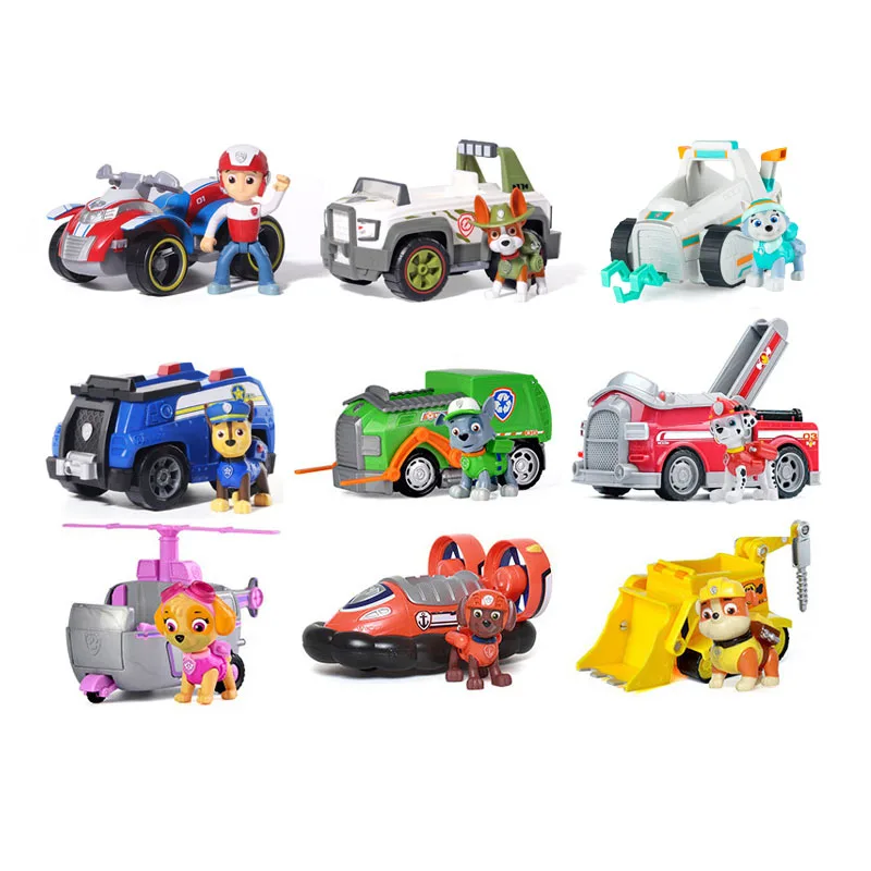 Borsa Opp! Originale Paw Patrol Figura Del Veicolo Everest Tracker Robodog Apollo Skye Ryder Chase Marshall Rocky Zuma Macerie Giocattolo Per Bambini